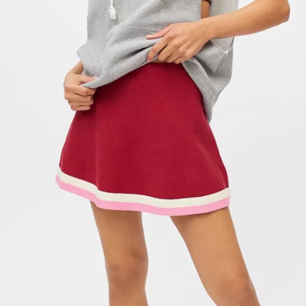 NWT UO Y2K Cheer On Preppy Striped 90s Mini Skirt